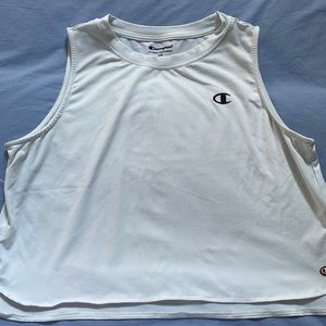 Champion White Cropped Athletic Tank, Sz L